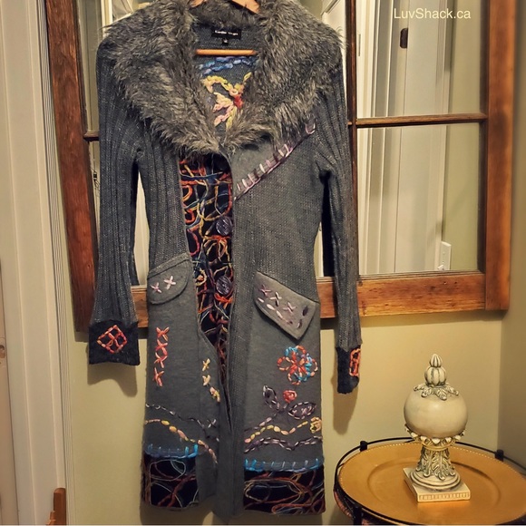 Caroline Morgan Sweater Coat Sz10 - Picture 2 of 8